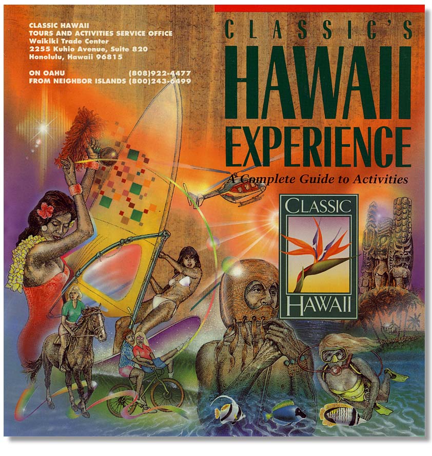Classic Hawaii Brochure, 噴槍線畫 Airbrush Line Art Painting